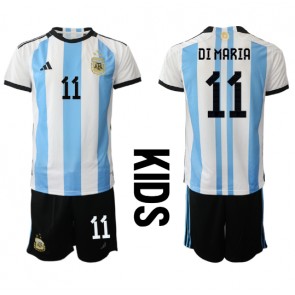 Argentina Angel Di Maria #11 babykläder Hemmatröja barn VM 2022 Korta ärmar (+ Korta byxor)